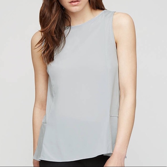 Jigsaw Silver Grey Silk Front Sleeveless Top - Picture 2 of 8